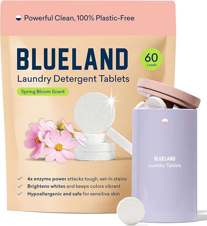 blueland laundry detergent tablets starter set spring bloom 60 count