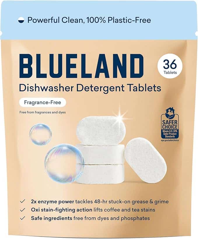 Blueland Plastic-Free Dishwasher Tablets, 36 Count, Unscented