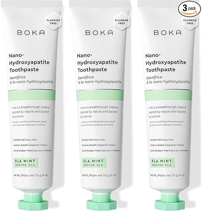 Boka fluoride-free toothpaste with nano hydroxyapatite, Ela Mint flavor, 4 oz